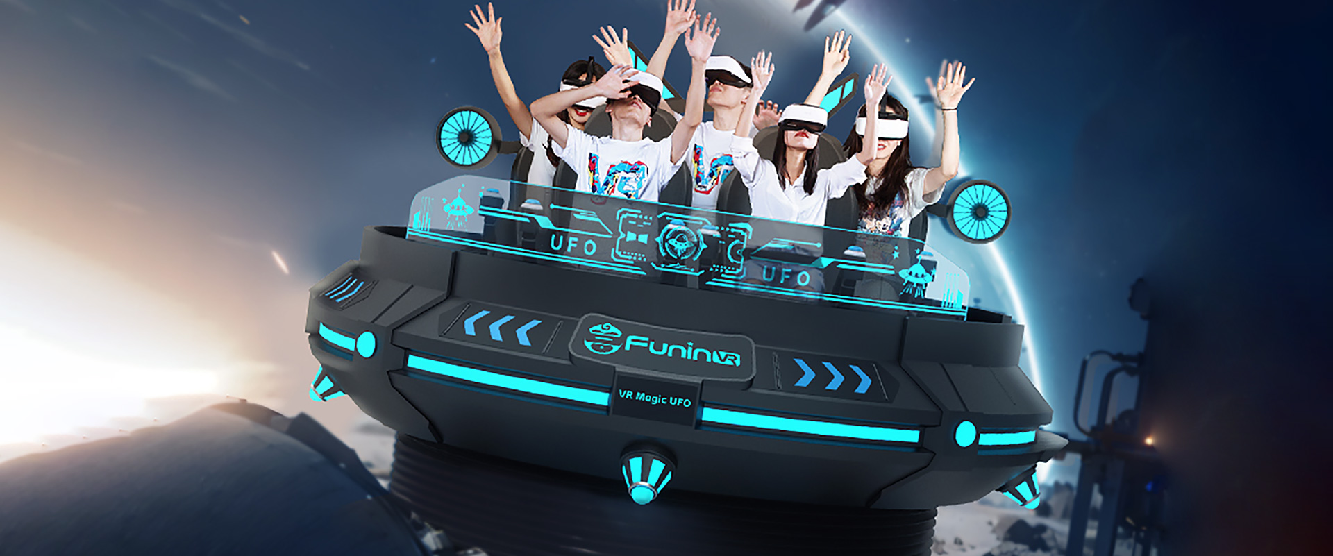 9D Virtual Reality Simulator VR Machine 5 Seats VR Magic Flying UFO - Dynamic Theme - 1