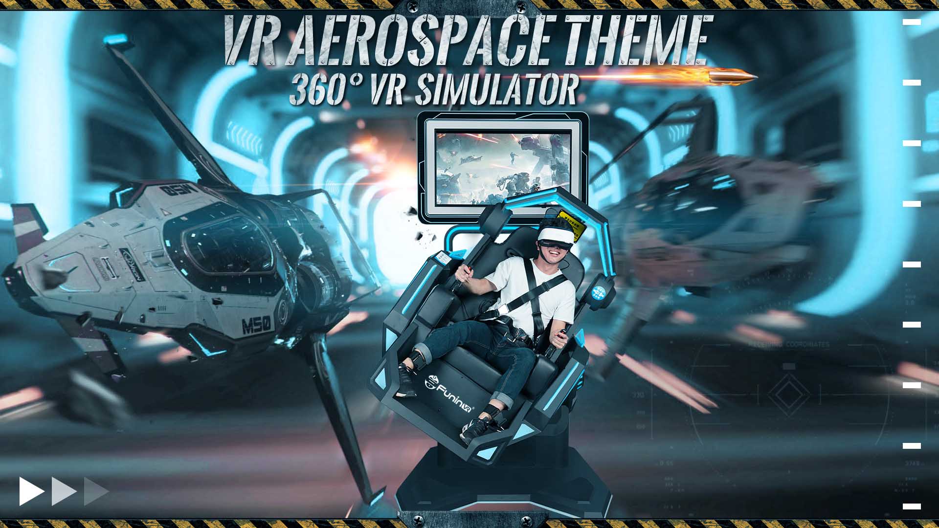 360° VR Roller Coaster Simulator Virtual Reality Arcade Machine - Dynamic Theme - 1