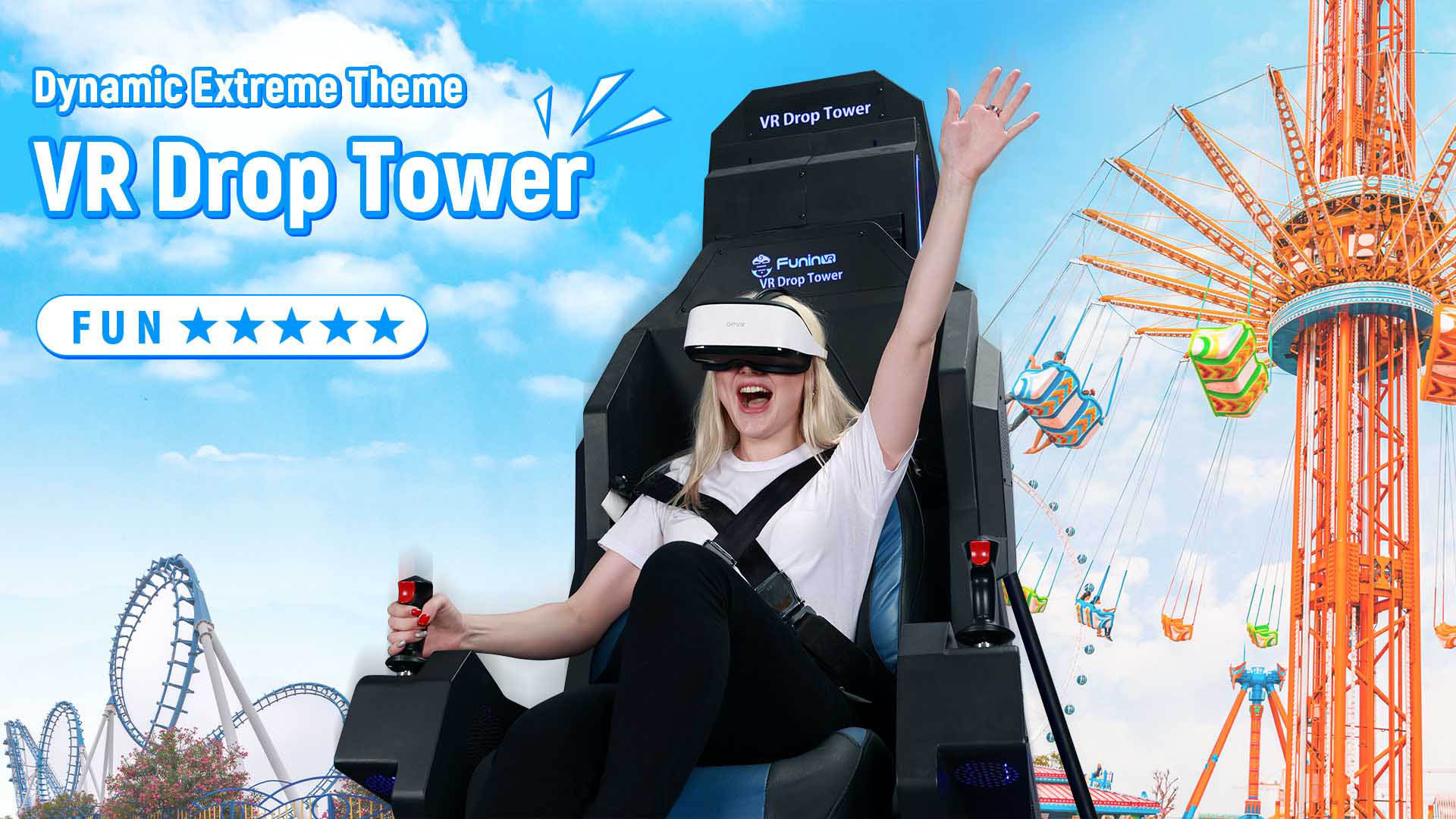 Drop Tower VR Arcade Simulator Virtual Reality Theme Park Machine - Dynamic Theme - 1