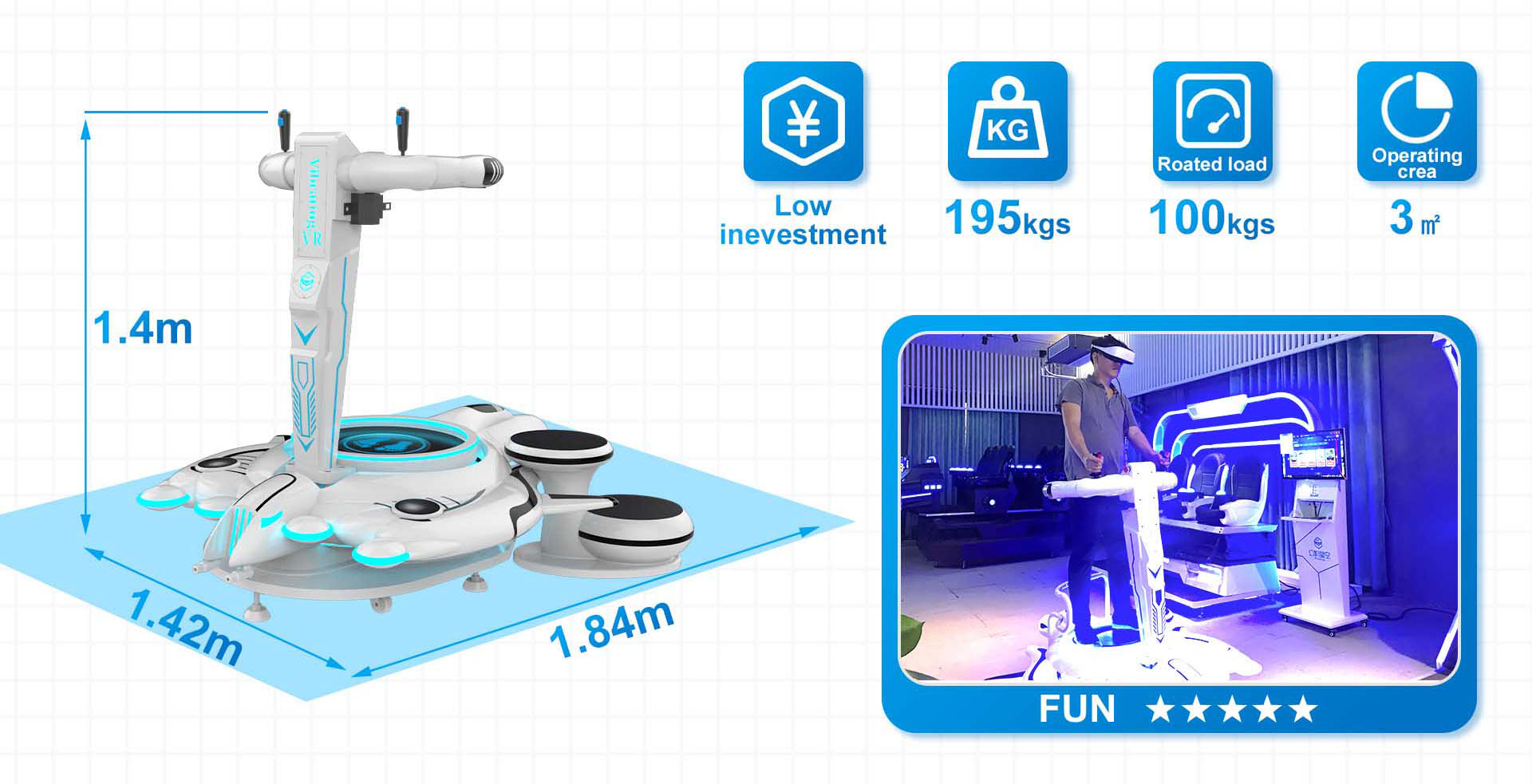 Vibrating VR Theme Park Equipment Dynamic Amusement VR Game Machine - Shooting Theme - 2