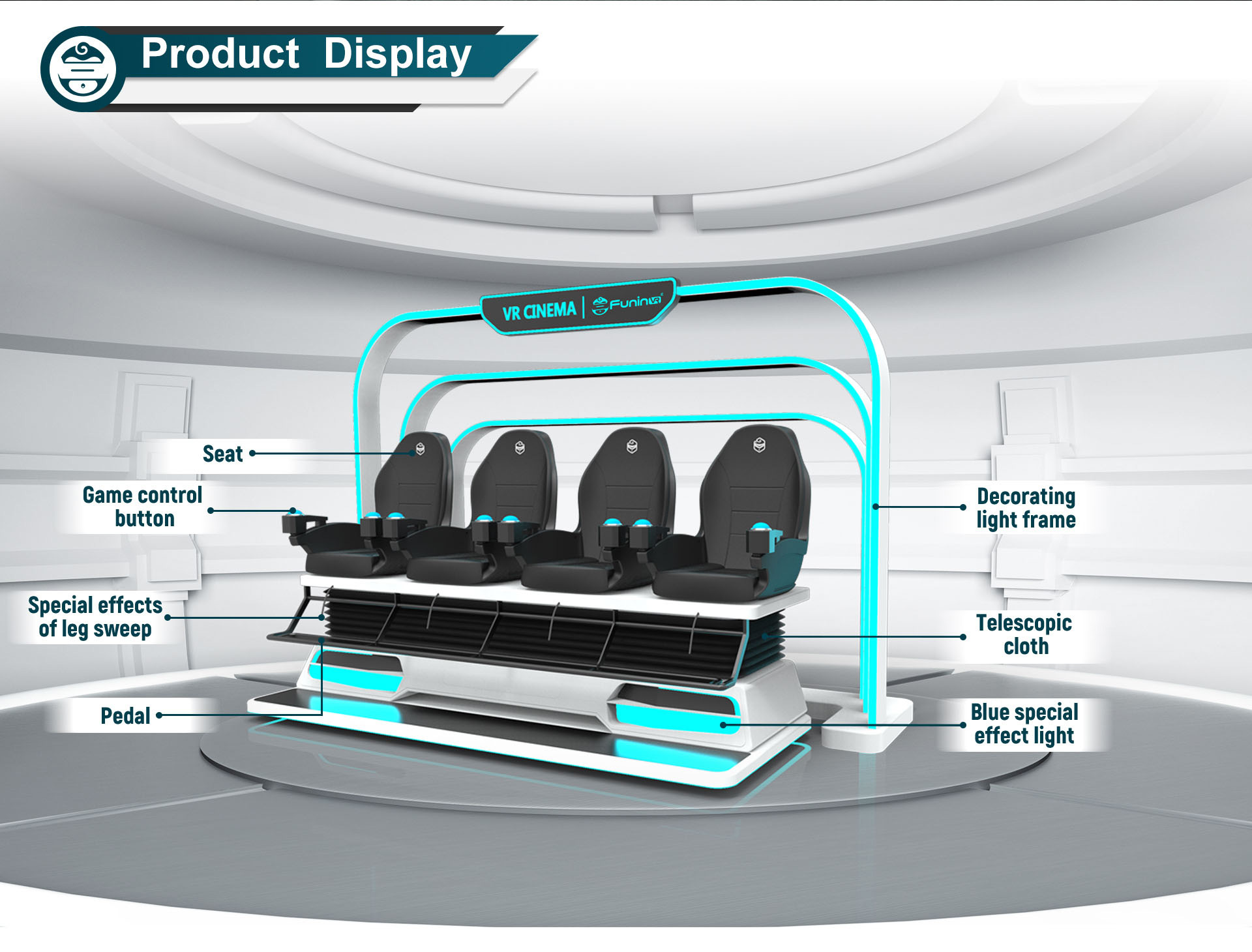 9D VR Theme Park Cinema Simulator 4 Seats Virtual Reality Equipment - Dynamic Theme - 2