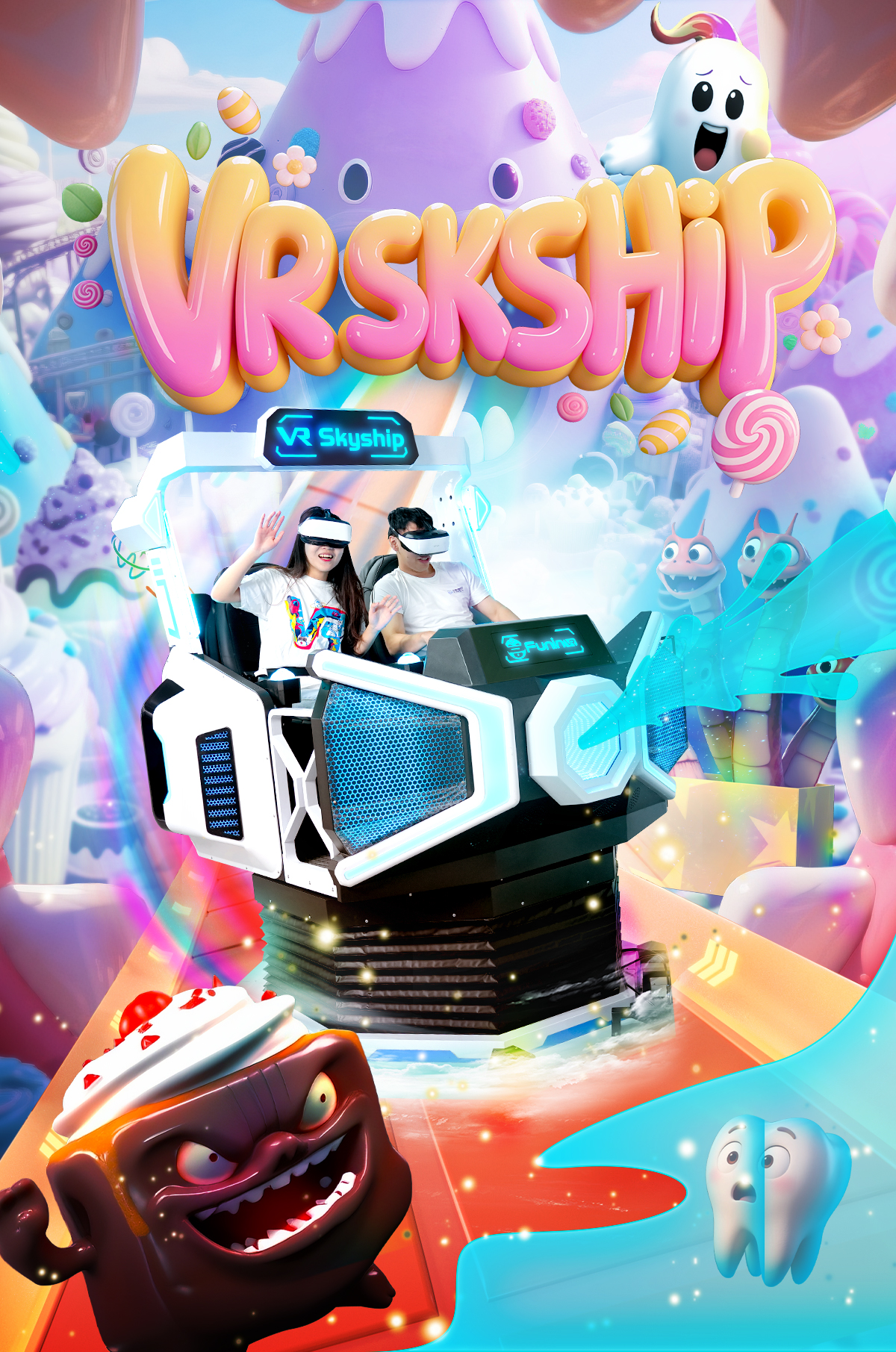 VR Skyship Space 9D Shooting Game Machine - Dynamic Theme - 1