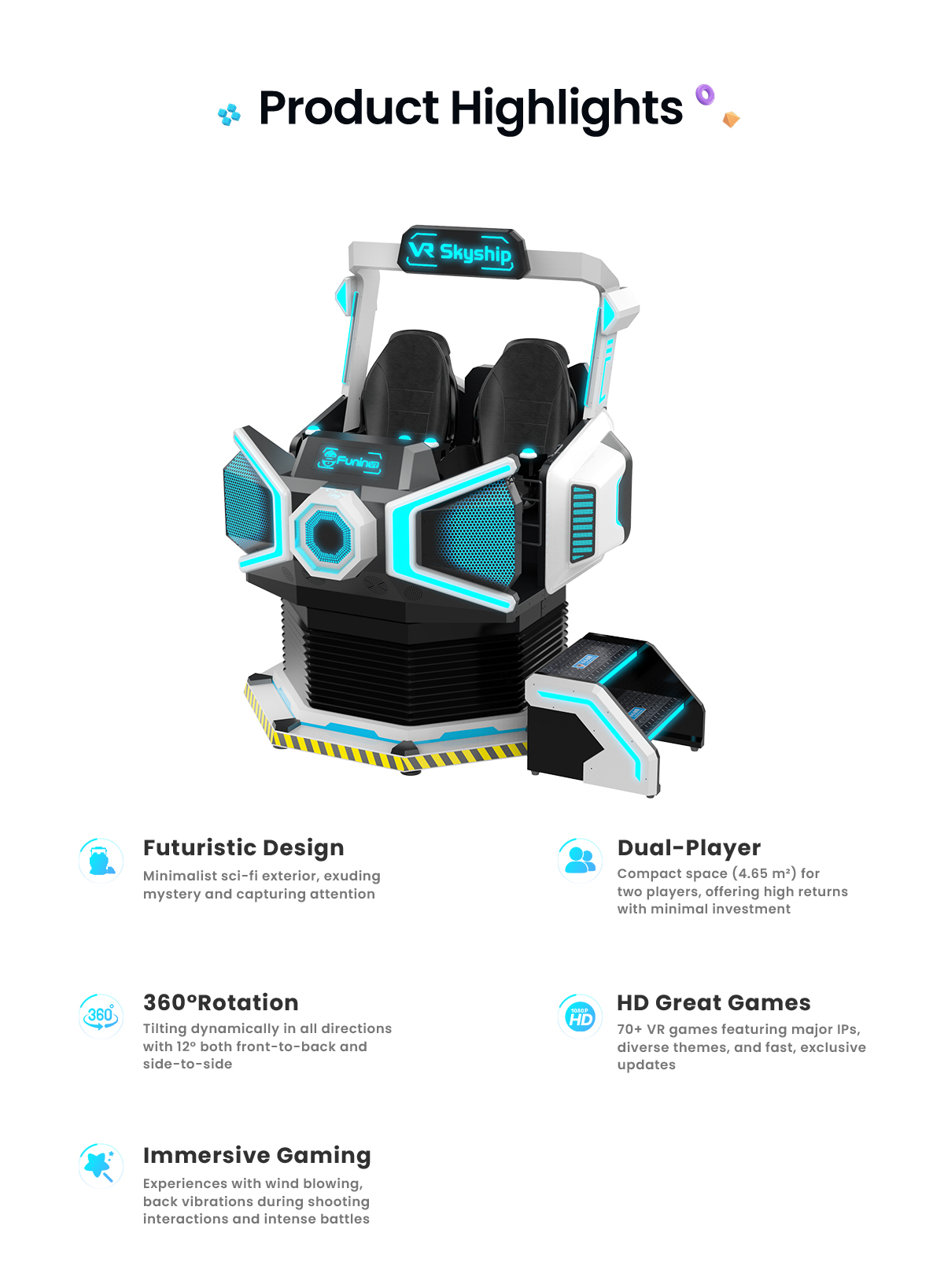 VR Skyship Space 9D Shooting Game Machine - Dynamic Theme - 3