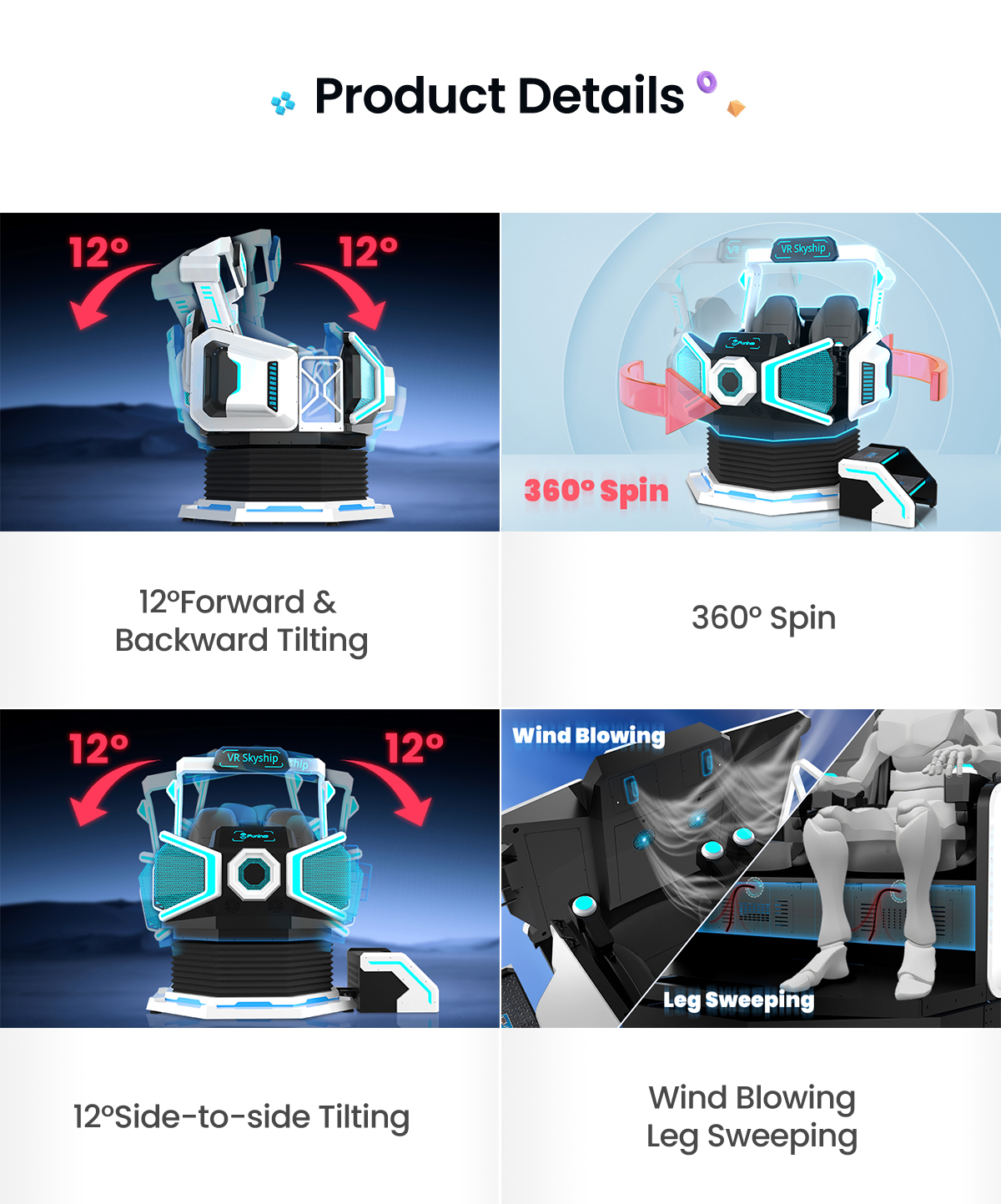 VR Skyship Space 9D Shooting Game Machine - Dynamic Theme - 4