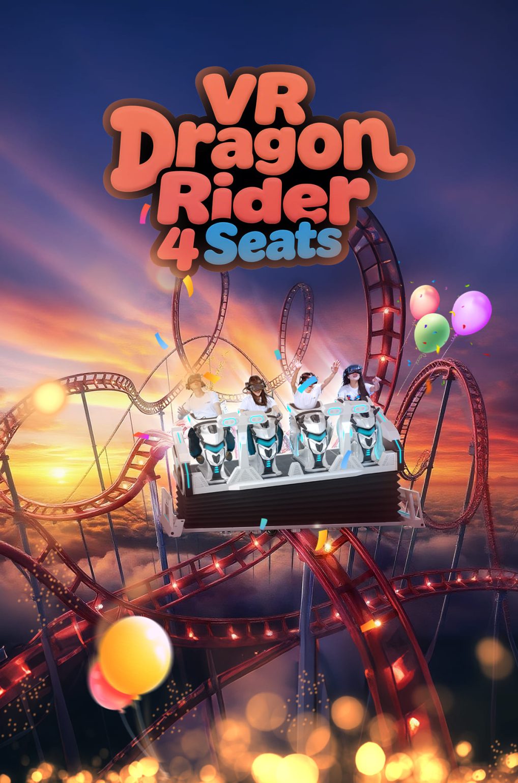 Amusement Park Rides 4 Seats VR Flight Simulator VR Theme Park Solution ...
