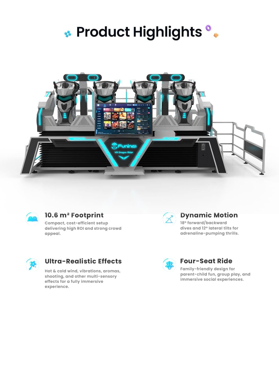Amusement Park Rides 4 Seats VR Flight Simulator VR Theme Park Solution ...